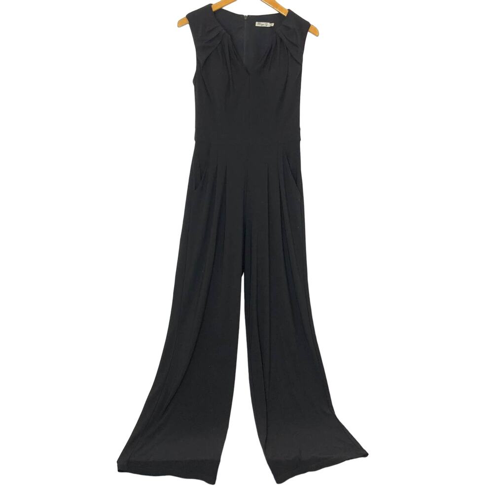 Eliza J - Black Sleeveless Jumpsuit with Deep Pockets - Size Small